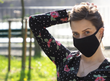 Logo trade promotional gift photo of: MARS cotton mask (size M) 1379165